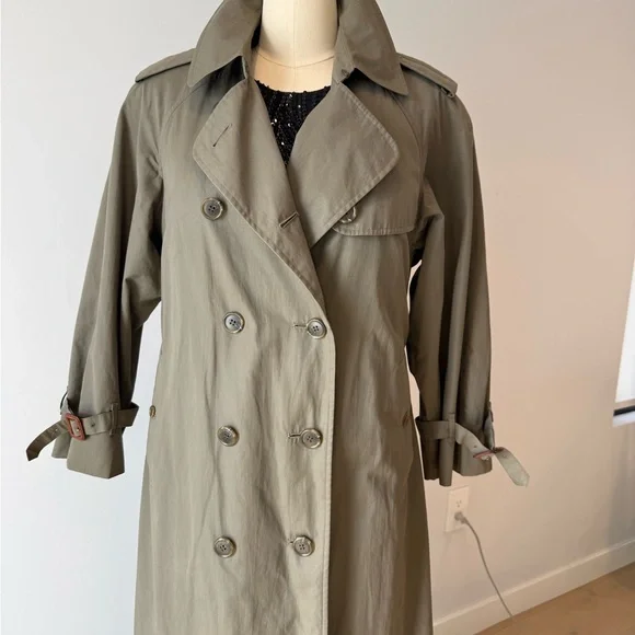 Burberry Olive Double-Breasted Trench Coat - Picture 8 of 16
